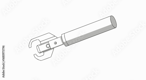 Detailed illustration of a can opener with ergonomic handle design