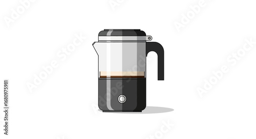 Electric milk frother illustration for creating creamy beverages