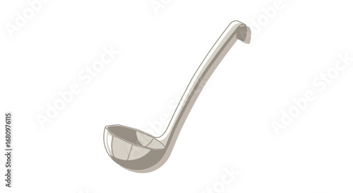 Elegant ladle illustration on white background, kitchen utensil element