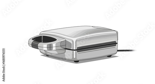 Illustration of a modern electric sandwich press on a white background