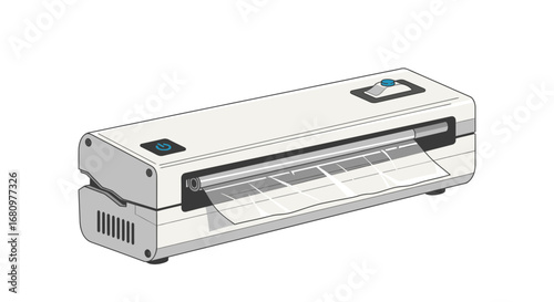 Isometric view of a vacuum sealer on a white background illustration