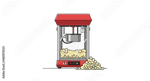 Retro popcorn machine illustration isolated on white background