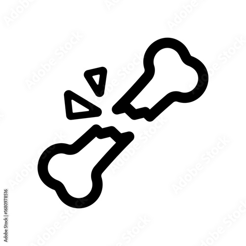 折れた骨のアイコンイラスト