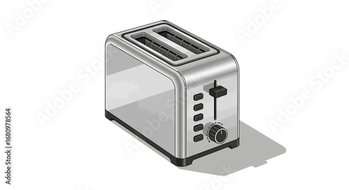 Sleek Isometric Toaster Appliance Isolated for Kitchenware Presentation