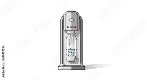 Sleek minimalist design sparkling water maker for home beverage preparation