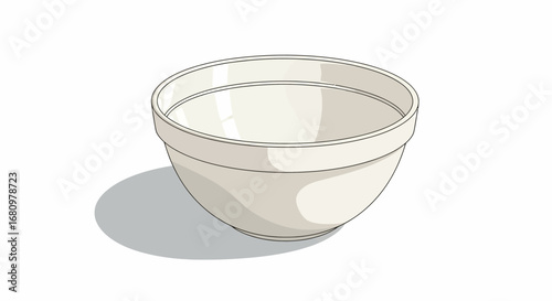 Stylish minimalist bowl illustration on white, perfect for presentations