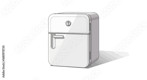 Stylish retro refrigerator, evokes domestic charm, minimalist design