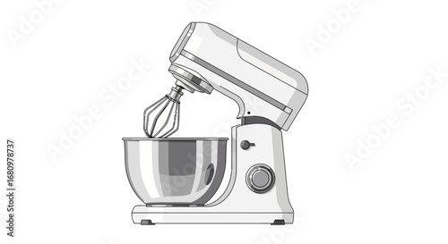 Stylish stand mixer illustration ready for culinary creations and baking