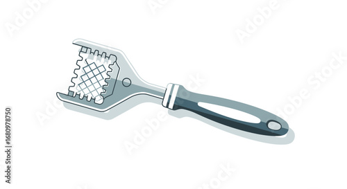 Stylized adjustable wrench illustration on a clean white background