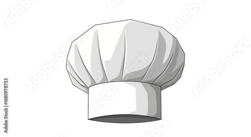 Stylized chef's hat illustration on a pristine white backdrop scene