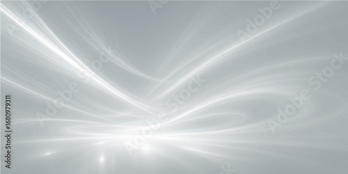Abstract flowing light blue and silver waves pattern vector illustration