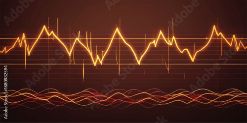 The rhythmic lines of a heartbeat on an ECG monitor show a healthy cardio pulse
