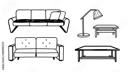 Modern furniture collection for stylish living room design inspiration