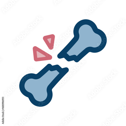 折れた骨のアイコンイラスト