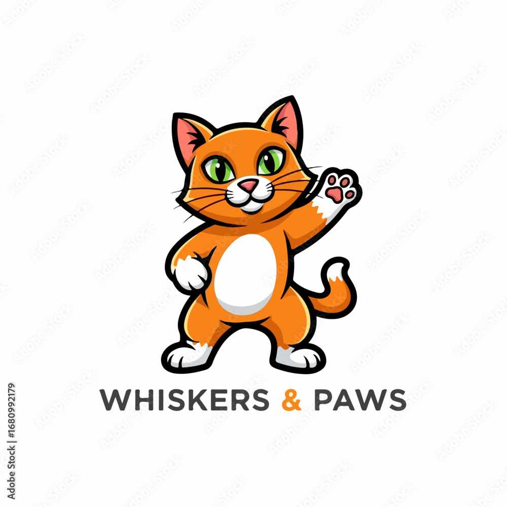 Obraz premium Creative Cat Logo Paw And Order