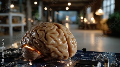 Wallpaper Mural Symbolic AI as human brain merged with code Torontodigital.ca