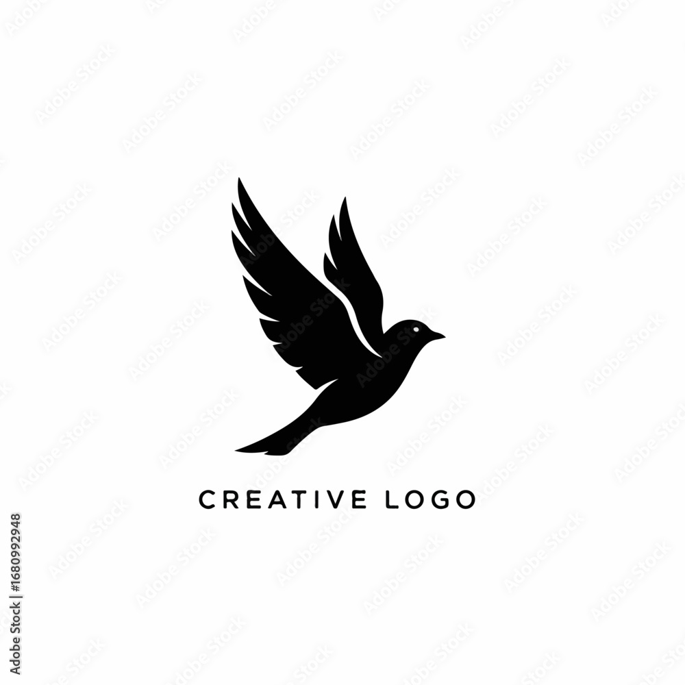 Obraz premium Minimal Flying Bird Logo Creative Design