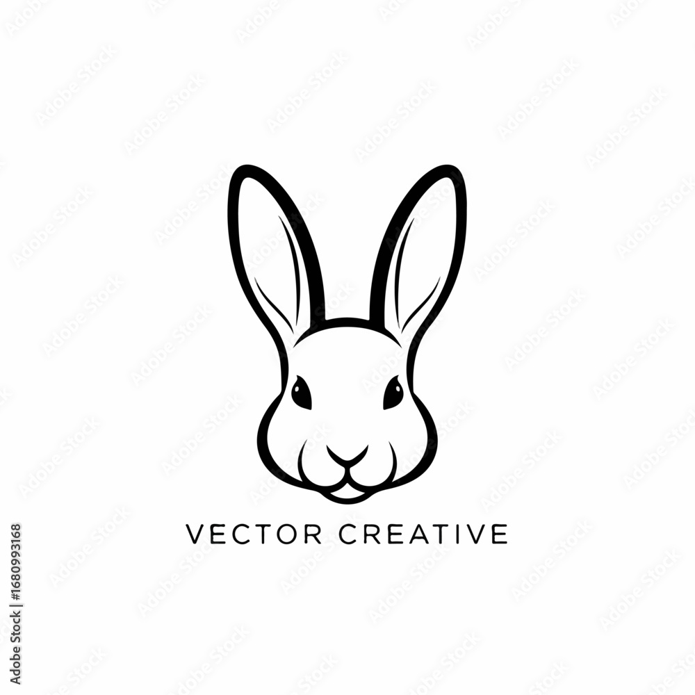 Fototapeta premium vector illustration of easter bunny logo