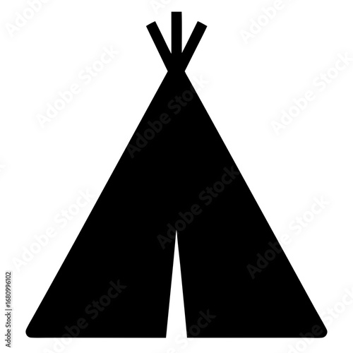 Simple black teepee illustration against a white background in vector format