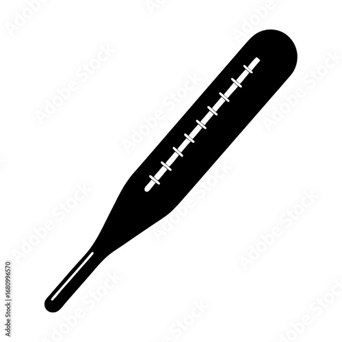 Black and white illustration of an old fashioned medical thermometer device