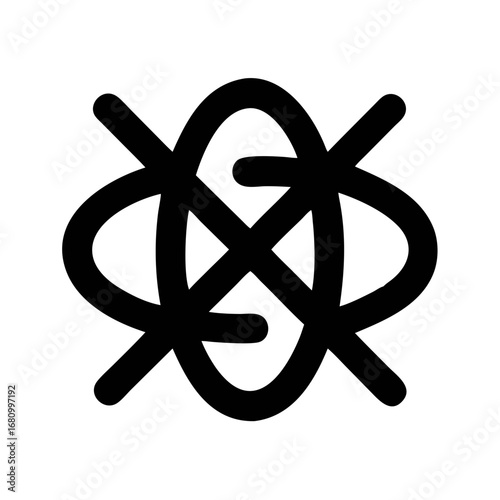 Vector art of atom science icon physics chemistry molecule energy nuclear research particle quantum mechanics structure model element concept