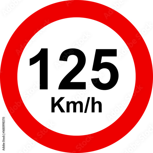 Speed Limit 125 km Sign