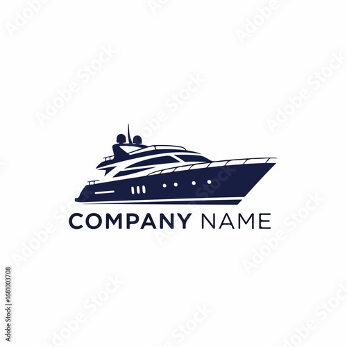 Modern yacht silhouette vector logo representing freedom, travel, and exclusive ocean lifestyle.