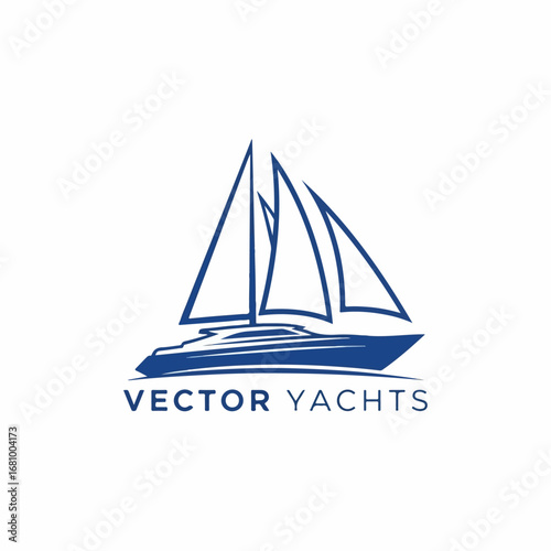 Luxury Marine Yacht Emblem for Exclusive Charter and Private Ocean Travel Services