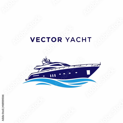 Vector sailing boat yacht logo vector illustration isolated on white. Yacht club logotype
