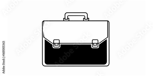 Vector graphic icon of a business briefcase. A simple and modern symbol representing a professional career, corporate work, and management