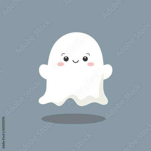 Cute ghost isolated vector illustration
