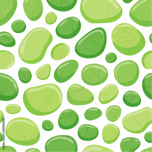 Seamless pattern of slime drops. Vector abstract illustration with green liquid blobs, splatters and paint stain on grey. Halloween background
1