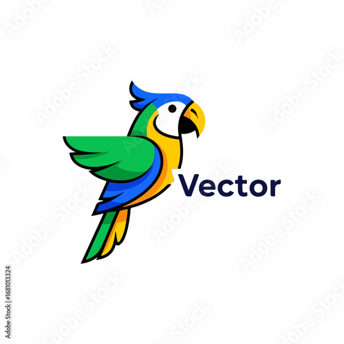Stylish Parrot Logo with Clean Lines and Smooth Modern Graphic Design