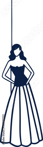 Modern lady vector illustrations in stylish frock , suitable for luxury fashion, lifestyle projects, and glamour branding.