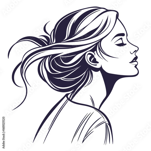 woman with long hair