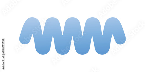 Wavy blue gradient shape on transparent background