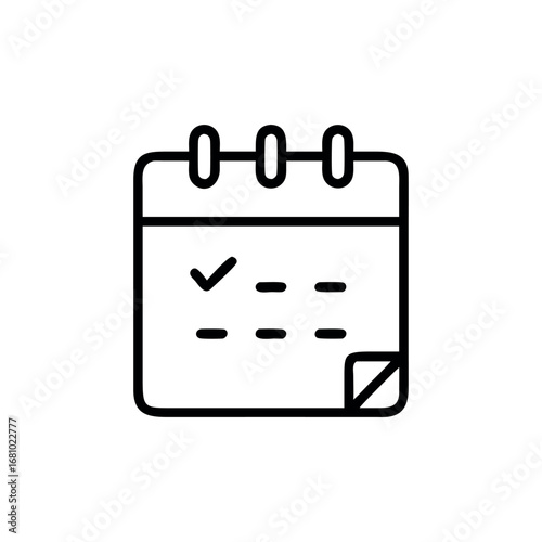 Calendar page with checkmark and tasks