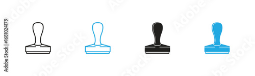 Discover versatile stamp icons in sleek black and vibrant blue, perfect for official documents, branding, and adding a touch of modern design to any project.