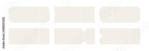 Ticket Coupon Voucher Pass Discount Admission Invitation Sale Event Promotion. Vector Ticket and Coupon Template with Blank Paper Frame Design.