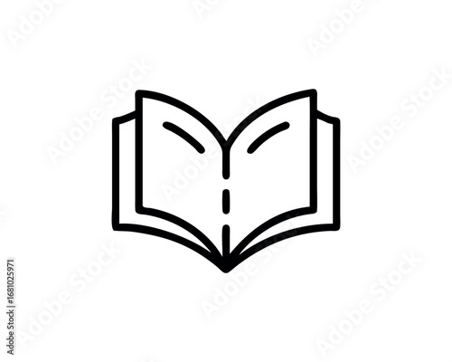 Open book outline symbol transparent background