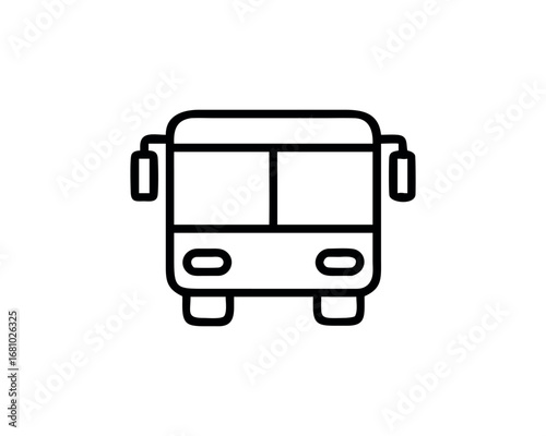 Stylized bus icon with thick outline on a transparent background