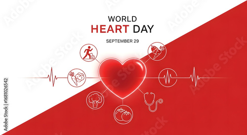 World Heart Day Red Design