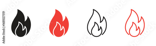 Capture the essence of heat and energy with these versatile flame icons. Perfect for adding a dynamic, passionate touch to any project, these symbols convey warmth and power.