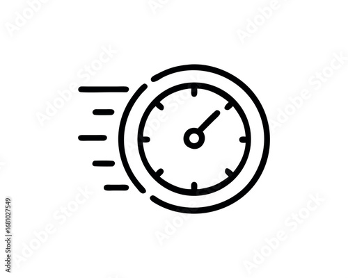 Speedometer icon indicating rapid motion and quick progress
