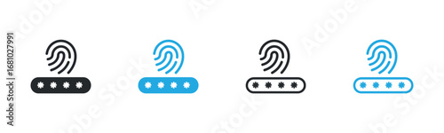 Protect your sensitive information with sleek fingerprint login icons. Essential for modern security and user authentication, these icons represent safe digital access and identity verification.