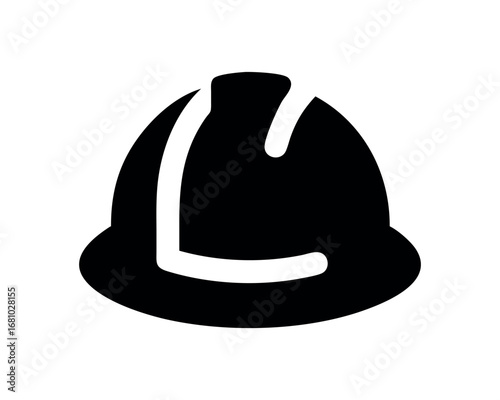 Hard hat safety equipment icon graphic isolated on white
