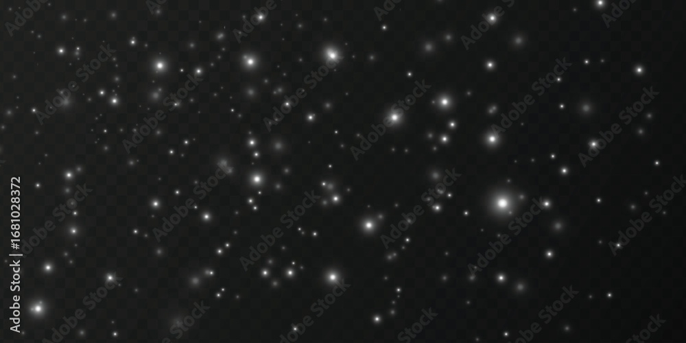 Obraz premium Vector space stars png. Glowing stars on transparent background. Space star background.