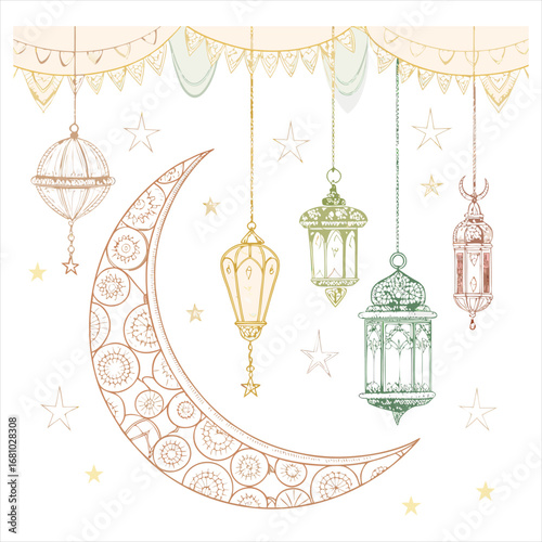 vector illustration of a vintage lamp