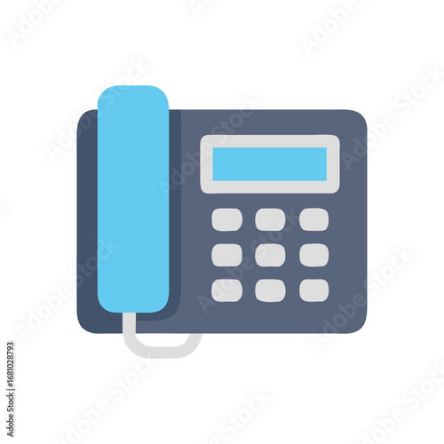 Classic Corded Telephone Communication Device With Numeric Keypad and Receiver