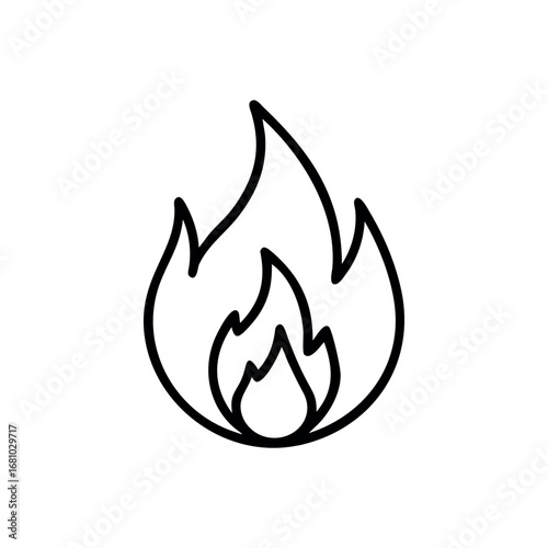 Simple outline of a flame icon